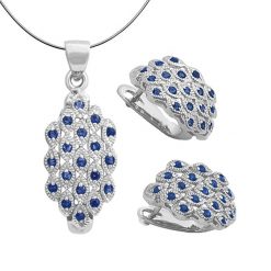 PAVO Komplet srebrnej biżuterii kolczyki naszyjnik szafiry 2,3 ct. Szare naszyjniki damskie Braccatta, z szafirem, metalowe. Za 649.00 zł.