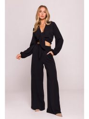 Made of emotion Spodnie w kolorze czarnym rozmiar: XL. Czarne spodnie materiałowe damskie Made Of Emotion, bez wzorów, z materiału. Za 162.49 zł.