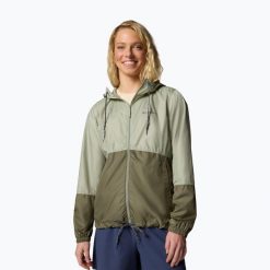 Kurtka przeciwwiatrowa damska Columbia Flash Forward II Windbreaker. Zielone kurtki sportowe damskie Columbia, bez wzorów, z softshellu, bez kaptura. Za 169.99 zł.