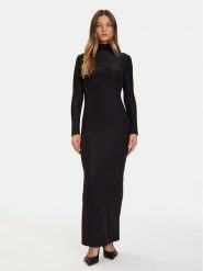 Guess Sukienka codzienna O5BK02 KCDE0 Czarny Slim Fit. Czarne sukienki damskie Guess, z aplikacjami, z syntetyku, bez ramiączek. Za 395.00 zł.