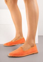Pomarańczowe Espadryle Balerinki z Przeszyciami Firalissea. Brązowe espadryle damskie Renee, bez wzorów, bez obcasa, na obcasie. Za 49.99 zł.