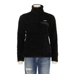 Damska czarna bluza polarowa Snap-T. Czarne bluzy damskie Patagonia, l, bez wzorów, z materiału, bez kaptura. Za 255.56 zł.
