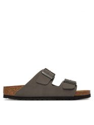 Birkenstock Klapki Arizona 1030572 Szary. Szare klapki damskie Birkenstock, bez wzorów, ze skóry, bez obcasa, bez zapięcia. Za 429.99 zł.