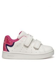 Geox Sneakersy B Eclyper B365MA 0BCKC C0563 Biały. Białe buty sportowe dziewczęce Geox, ze skóry, bez zapięcia. Za 139.99 zł.