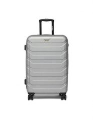 GINO ROSSI Walizka średnia C-GIN-M-003-05-SILVER Srebrny. Szare walizki Gino Rossi, bez wzorów, z tworzywa sztucznego, średnie. Za 279.99 zł.