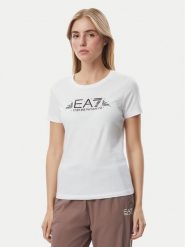 EA7 Emporio Armani T-Shirt 7W001445 AF10373 U0002 Biały Regular Fit. Białe t-shirty damskie EA7 Emporio Armani, xs, bez wzorów, bez kołnierzyka. Za 334.99 zł.