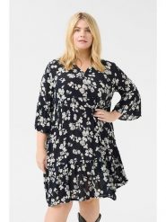 KAFFE curve Sukienka w kolorze granatowo-białym rozmiar: 52. Niebieskie sukienki damskie KAFFE curve, bez wzorów, z wiskozy, bez ramiączek. Za 91.99 zł.