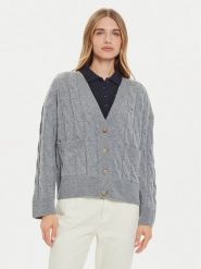 Tommy Hilfiger Kardigan WW0WW43089 Szary Regular Fit. Szare kardigany damskie Tommy Hilfiger, l, bez wzorów, z wełny. Za 399.99 zł.