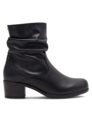 Go Soft Botki EST-GUSTA-12 Czarny. Czarne botki damskie GO SOFT, ze skóry, bez obcasa, na słupku, bez zapięcia. Za 259.99 zł.