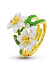 CHARM'S Pozłacany pierścionek rozmiar: 54. Białe pierścionki damskie CHARM'S, pozłacane. Za 150.45 zł.