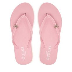 Japonki Guess. Czerwone klapki damskie Guess, z aplikacjami, bez obcasa, bez zapięcia. Za 179.99 zł.