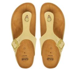 Japonki Scholl. Żółte klapki damskie Scholl, bez wzorów, bez obcasa, bez zapięcia. Za 277.99 zł.