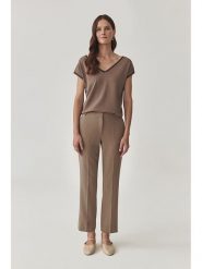 TATUUM Koszulka w kolorze brązowym rozmiar: L. Brązowe koszulki damskie TATUUM, l, bez wzorów, bez kołnierzyka, bez ramiączek. Za 122.38 zł.