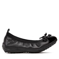 Baleriny Geox. Czarne baleriny dziewczęce Geox, bez wzorów, bez obcasa, bez zapięcia. Za 229.99 zł.