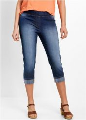 Dżinsy o kroju slim fit, ze stanem mid waist, uszyte z bawełny. Niebieskie jeansy damskie bonprix. Za 139.99 zł.