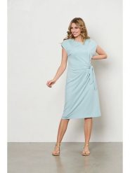 &Co Woman Sukienka "Lizzy" w kolorze błękitnym rozmiar: L. Niebieskie sukienki damskie &Co Woman, bez wzorów, bez ramiączek. Za 153.34 zł.