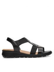 Go Soft Sandały WI16-INES-06 Czarny. Czarne sandały damskie GO SOFT, bez wzorów, ze skóry, bez obcasa, na płaskiej podeszwie, bez zapięcia. Za 159.99 zł.