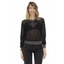 Bluza lekka z ściągacze na co dzień na siłownię. Czarne bluzy damskie LEONE 1947 APPAREL, bez wzorów, z poliesteru, bez kaptura. W wyprzedaży za 151.56 zł.