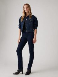 Levi's Dżinsy "724" - Slim fit - w kolorze granatowym rozmiar: W27/L28. Niebieskie jeansy damskie Levi's, z podwyższonym stanem. Za 194.95 zł.