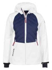 Peak Mountain Kurtka softshellowa "Apver" w kolorze biało-granatowym rozmiar: S. Białe kurtki sportowe damskie Peak Mountain, s, bez wzorów, bez kaptura. Za 260.99 zł.