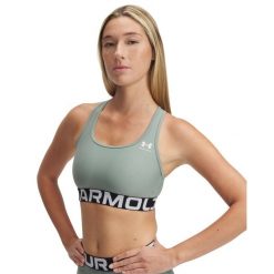 Biustonosz dla kobiet Under Armour HeatGear®. Białe biustonosze sportowe damskie Under Armour, bez wzorów. Za 186.50 zł.