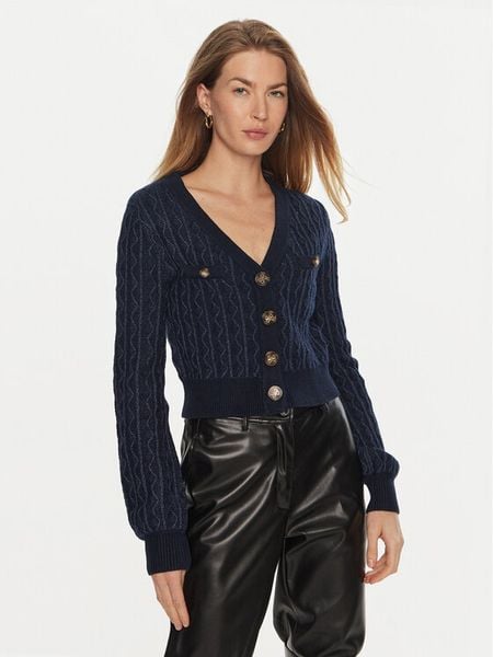 Guess Kardigan Tiffany W4BR0F Z3K40 Niebieski Regular Fit. Niebieskie kardigany damskie Guess, xl, z aplikacjami, z wiskozy. Za 229.99 zł.