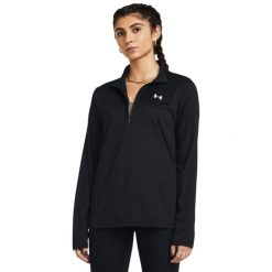 Bluza fitness damska Under Armour. Czarne bluzy damskie Under Armour, l, bez wzorów, z materiału, bez kaptura. Za 199.99 zł.