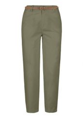 Bawełniane spodnie R-LANA. Brązowe spodnie materiałowe damskie Volcano, bez wzorów, z bawełny. Za 169.99 zł.