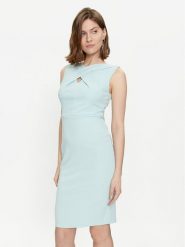 Rinascimento Sukienka koktajlowa CFC0118081003 Turkusowy Regular Fit. Niebieskie sukienki damskie Rinascimento, bez wzorów, z syntetyku, wizytowe, bez ramiączek. Za 329.99 zł.