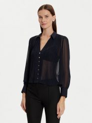 Morgan Koszula 242-CPLIA Granatowy Regular Fit. Niebieskie koszule damskie Morgan, bez wzorów, z syntetyku, bez kołnierzyka, bez ramiączek. Za 209.99 zł.