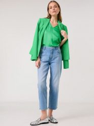 Gerry Weber Bluzka w kolorze zielonym rozmiar: 44. Zielone bluzki damskie Gerry Weber, s, bez wzorów, z wiskozy, klasyczne, bez kołnierzyka, bez ramiączek. Za 114.17 zł.