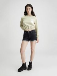 Calvin Klein Szorty dżinsowe w kolorze czarnym rozmiar: W26. Czarne szorty damskie Calvin Klein, z aplikacjami. Za 173.99 zł.