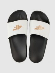 Klapki damskie 4F 4FRSS26FSLIF062. Białe klapki damskie 4F, bez wzorów, z poliesteru, bez obcasa, bez zapięcia. Za 59.99 zł.