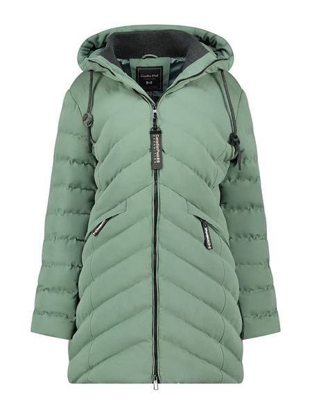 Canadian Peak Płaszcz zimowy "Clarisseak" w kolorze zielonym rozmiar: XXL. Zielone płaszcze damskie Canadian Peak, na zimę, xxl, bez wzorów, z puchu, bez kaptura. Za 337.41 zł.