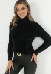Czarny Wełniany Golf Mihn. Czarne golfy damskie Born2be, m, bez wzorów, z wełny, bez ramiączek. Za 64.99 zł.
