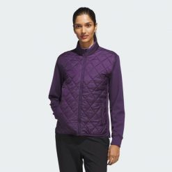 Pikowana kurtka z suwakiem na całej długości Ultimate365. Fioletowe kurtki damskie Adidas, m, bez wzorów, bez kaptura. Za 529.00 zł.