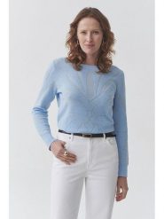 TATUUM Sweter w kolorze błękitnym rozmiar: L. Niebieskie swetry klasyczne damskie TATUUM, l, bez kołnierzyka. Za 144.24 zł.