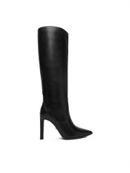 GINO ROSSI Kozaki EO-GLC511-17-3614 Czarny. Czarne kozaki damskie Gino Rossi, ze skóry, bez obcasa, na szpilce, bez zapięcia. Za 799.99 zł.