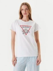 Guess T-Shirt W5YI38 I3Z14 Biały Regular Fit. Białe t-shirty damskie Guess, m, z aplikacjami, z bawełny, bez kołnierzyka. Za 139.99 zł.