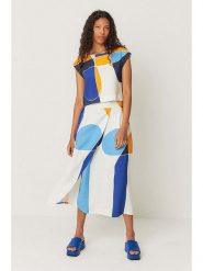 SKFK Spódnica "Areli" w kolorze biało-niebieskim rozmiar: 42. Białe spódnice damskie SKFK, bez wzorów, maxi. Za 295.99 zł.