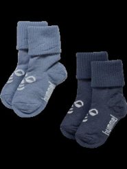 Hummel Skarpety hmlMINI WOOL 2-PACK z wełny – OMBRE BLUE/FLINT STONE. Niebieskie skarpetki damskie Hummel, bez wzorów, dziergany. Za 96.50 zł.
