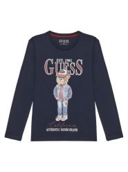 Guess Bluzka L5YI30 K8HM4 Granatowy Regular Fit. Niebieskie t-shirty i koszulki chłopięce Guess, z aplikacjami, z bawełny, bez kołnierzyka, bez ramiączek. Za 79.99 zł.