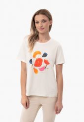 Bawełniana koszulka, Comfort Fit, T-SOUL. Białe koszulki damskie Volcano, m, bez wzorów, z bawełny, bez kołnierzyka, bez ramiączek. Za 59.99 zł.