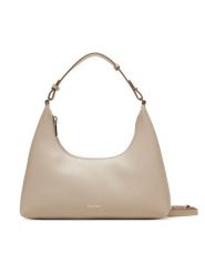 Calvin Klein Torebka Foil Logo Conv Shou?Lder Bag LV04F3272G Beżowy. Brązowe torebki klasyczne damskie Calvin Klein, ze skóry, bez dodatków. Za 309.99 zł.