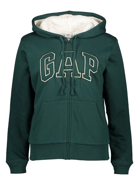 GAP Bluza w kolorze ciemnozielonym rozmiar: XXL. Zielone bluzy damskie GAP, xxl, bez wzorów, bez kaptura. Za 189.95 zł.