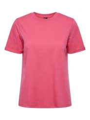 Pieces Koszulka "Ria" w kolorze różowym rozmiar: XS. Różowe bluzki damskie Pieces, xs, bez wzorów, z bawełny, bez kołnierzyka, bez ramiączek. Za 32.90 zł.