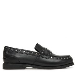 Mokasyny KARL LAGERFELD. Czarne mokasyny damskie KARL LAGERFELD, bez obcasa. Za 589.99 zł.