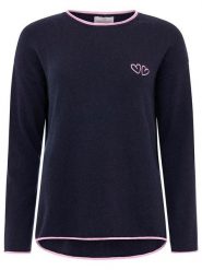 Zwillingsherz Sweter "Double heart" w kolorze granatowym rozmiar: S. Niebieskie swetry klasyczne damskie Zwillingsherz, s, z kaszmiru, bez kołnierzyka. Za 189.29 zł.