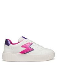 Geox Sneakersy J Mikiroshi J45DVA 054AJ C0563 S Biały. Białe buty sportowe dziewczęce Geox, ze skóry, bez zapięcia. Za 149.99 zł.