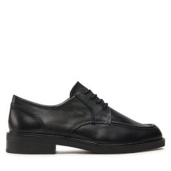 Oxfordy Caprice. Czarne półbuty damskie Caprice, bez wzorów, bez obcasa, bez zapięcia. Za 329.99 zł.